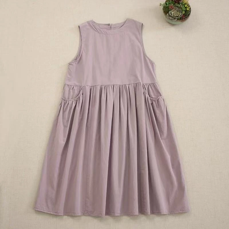 【叶子好物】CH228纯色简约连衣裙