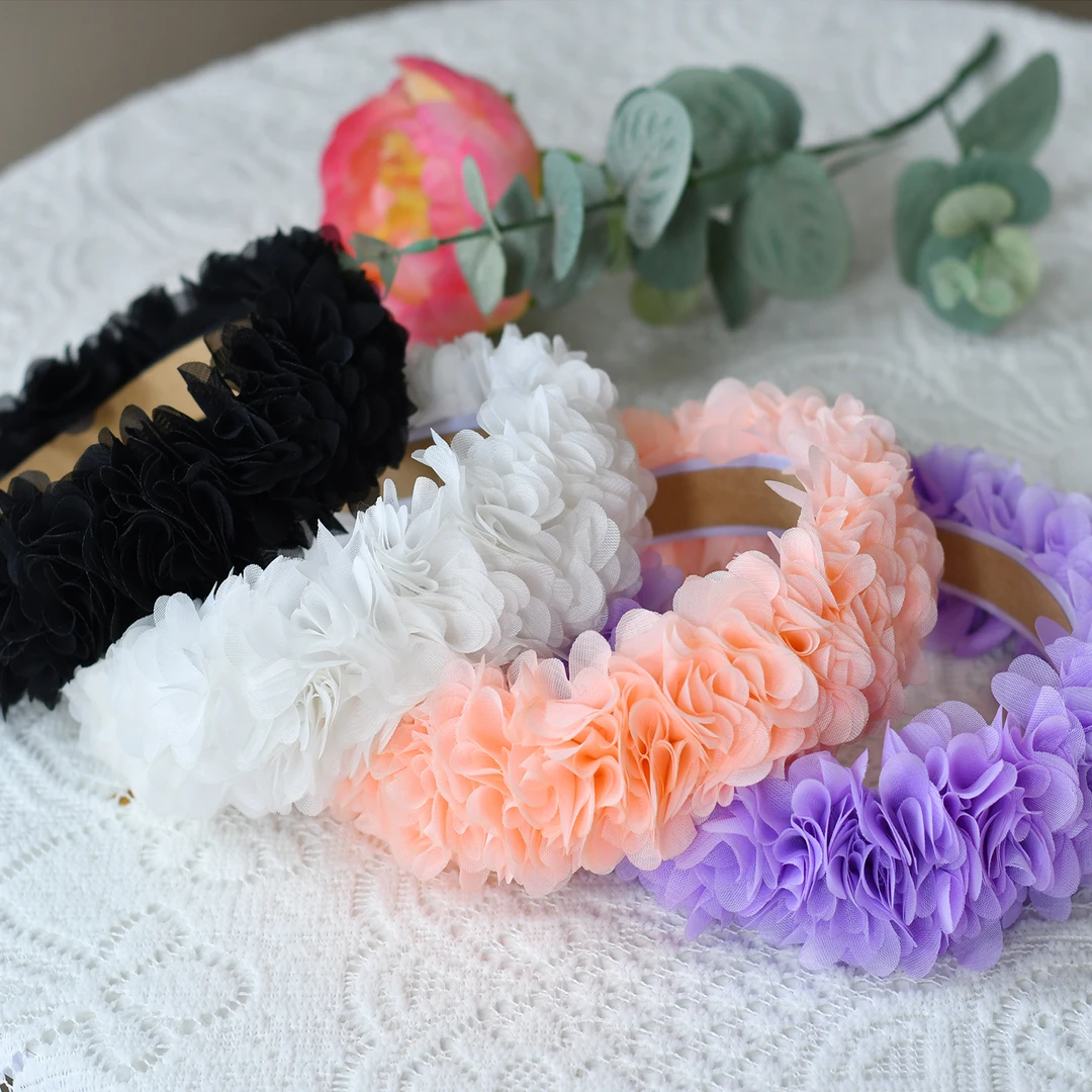 超仙褶皱发箍头饰女春天外出百搭压发头箍蕾丝发卡头饰VH01