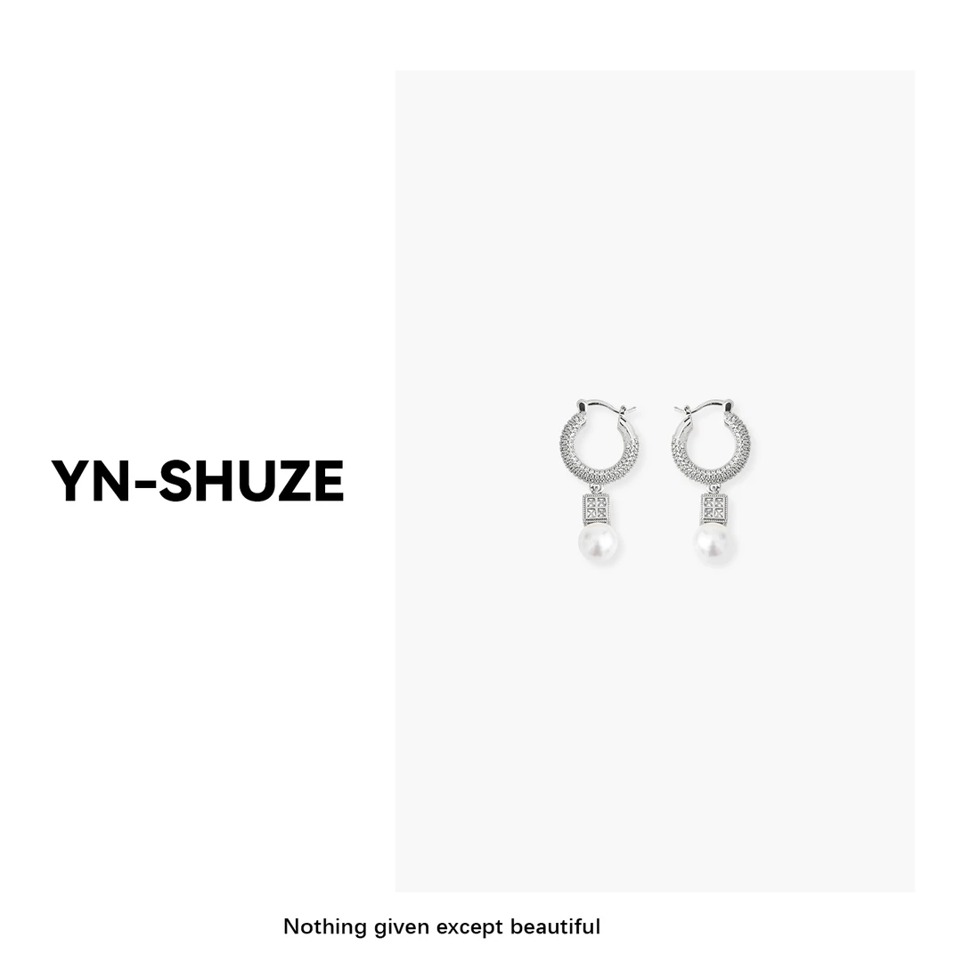 铜合金合成锆石耳饰 【YN-SHUZE】气质贝珠耳环SZ-YNB-19974