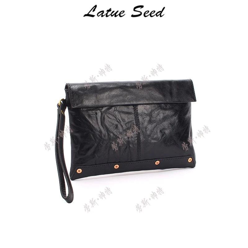 【A647-黑色】新品简约百搭时尚轻便ins休闲手拿包21639