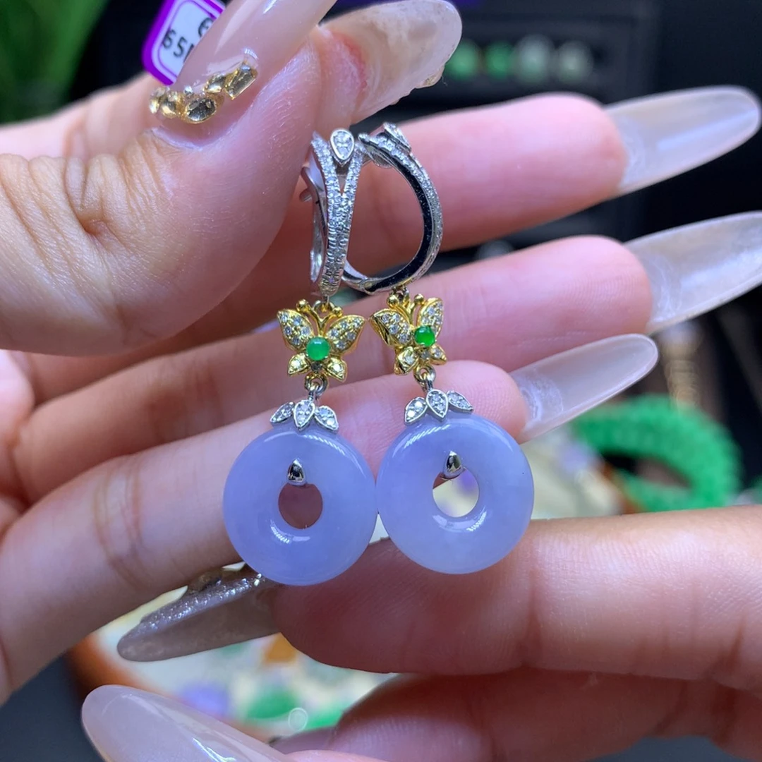 翡翠18K金镶嵌颈饰天然