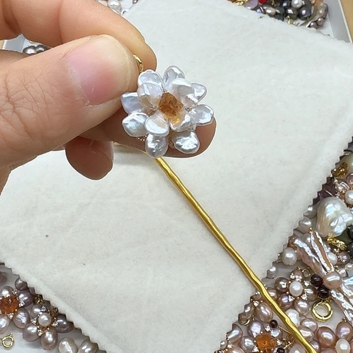 淡水珍珠颈饰银S925镶嵌?**?