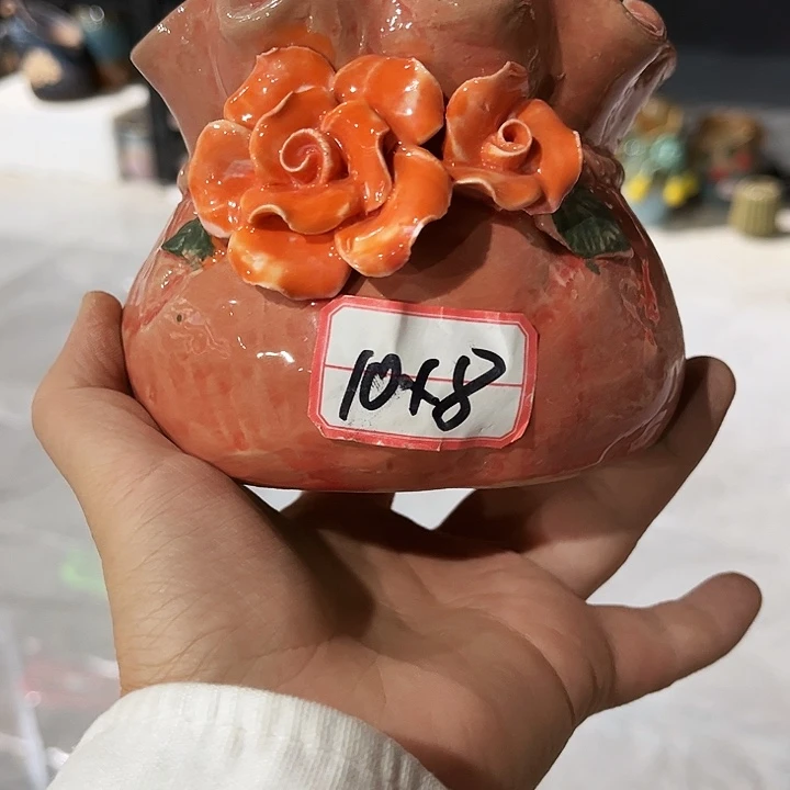 瓷片花盆多肉植物艺术品