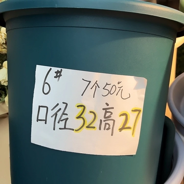 树脂四季盆6号白色7个，无托