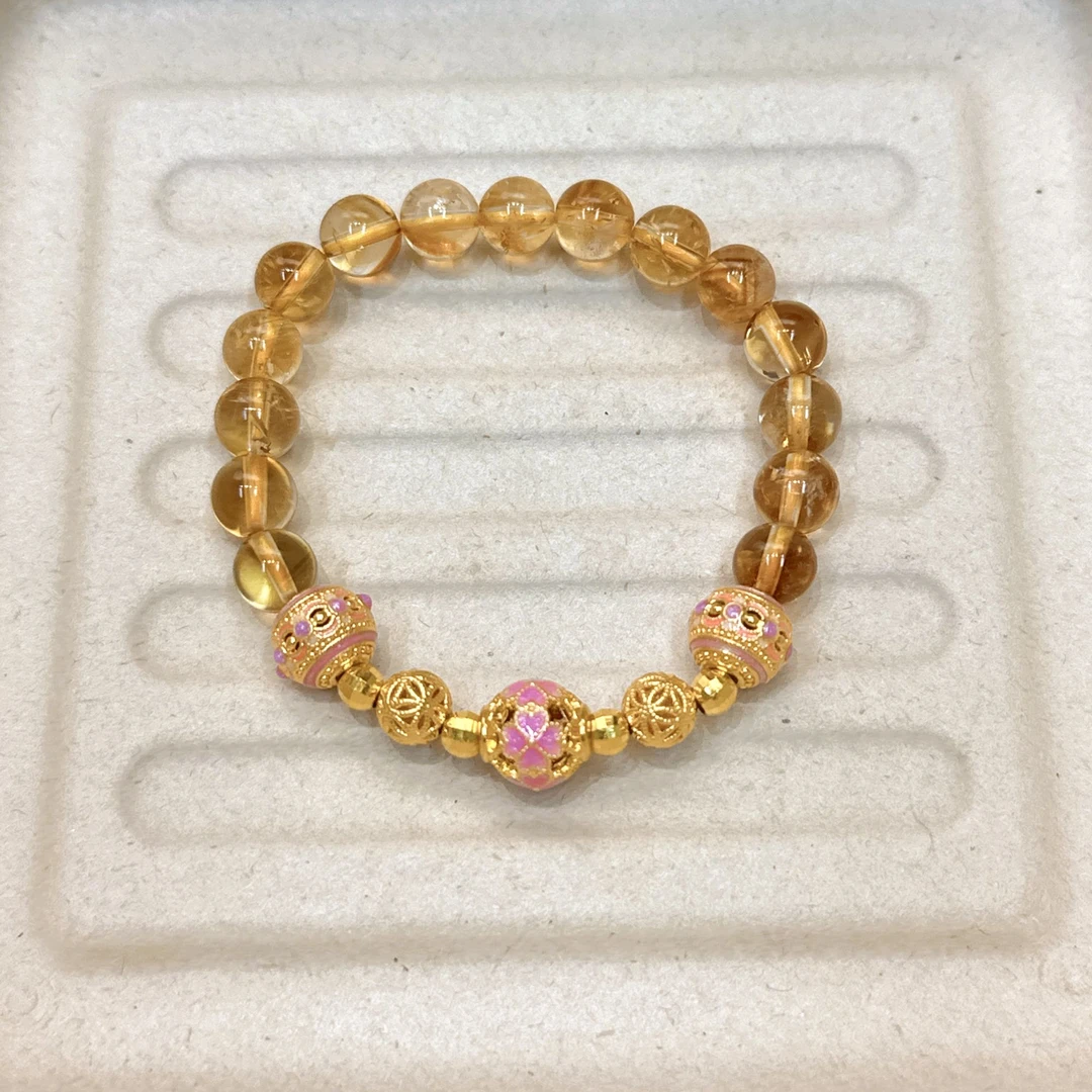足金配饰设计款7nn天然透体黄塔 晶3D079D5D098B