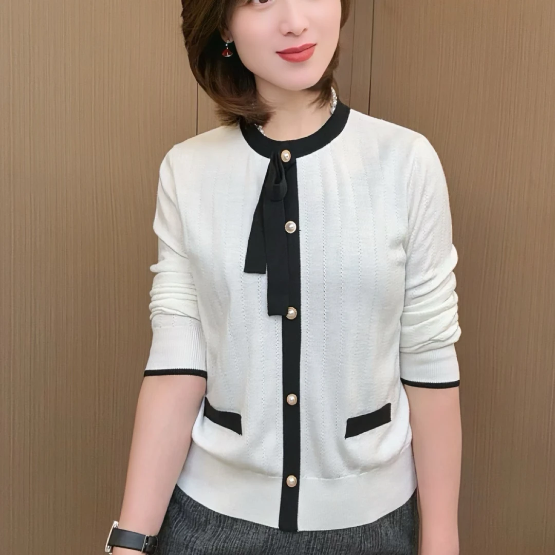 柏澜慧琳【小香打底】圆领毛针织衫秋女薄款长袖时尚毛衫洋气套头款