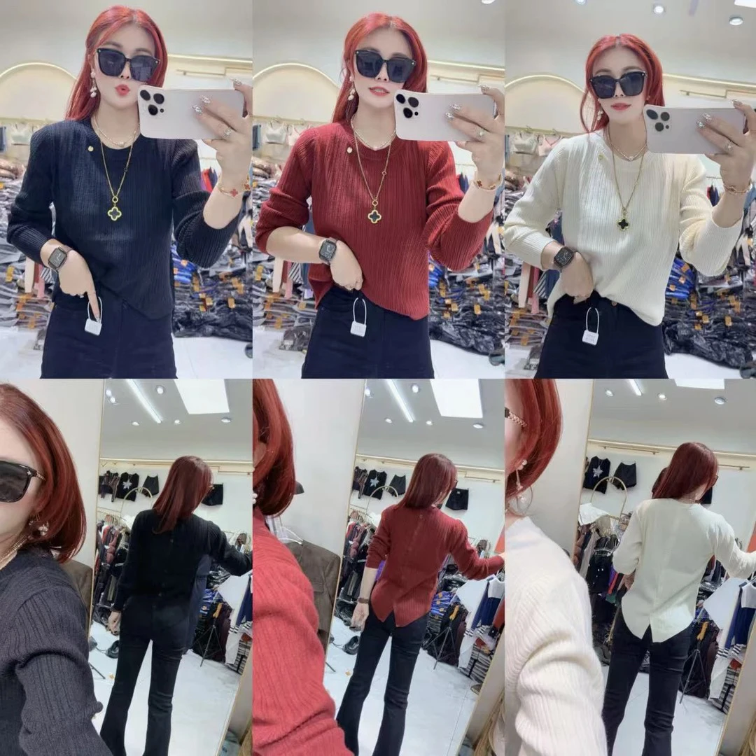 新款后背显瘦洋气针织上衣226