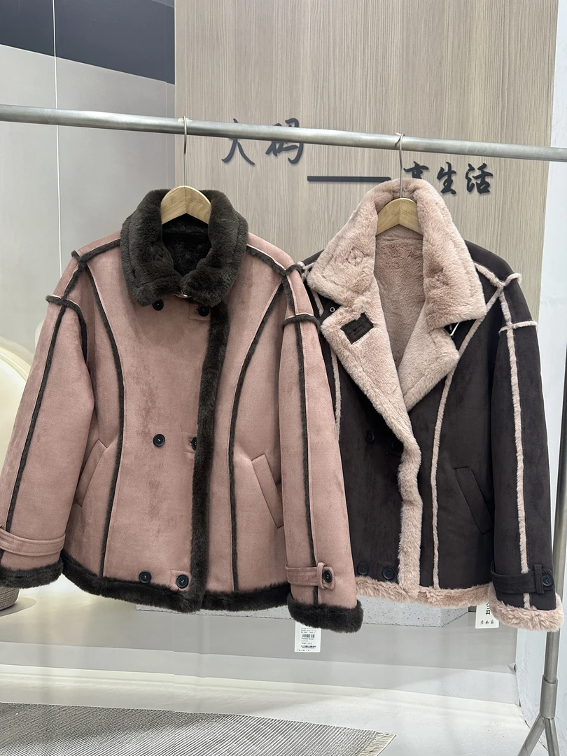 休闲翻领大码外套