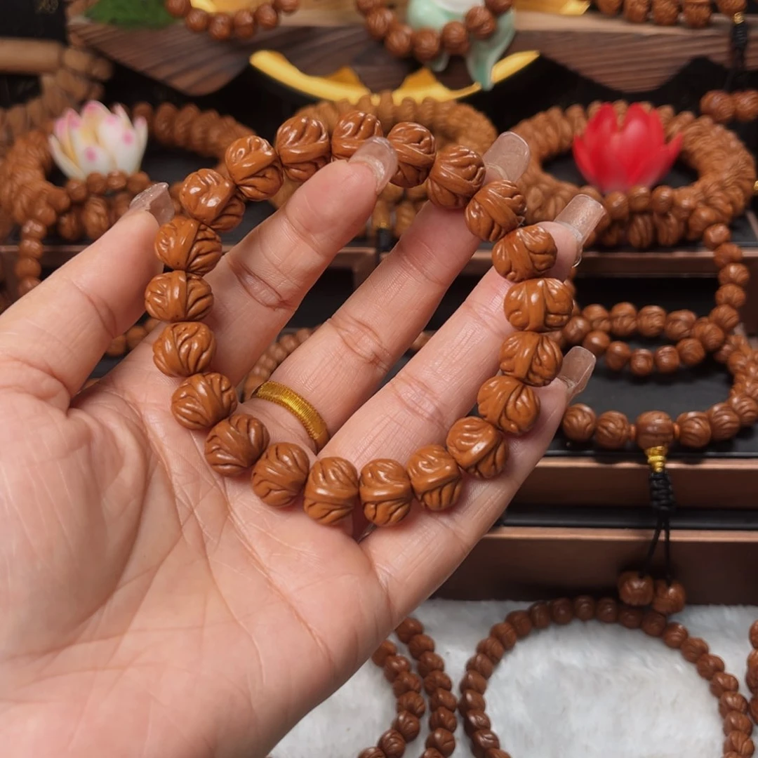 桃核手串13顶级双脊龙单圈