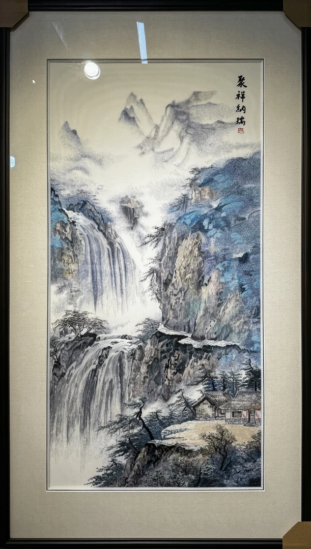 【聚祥纳瑞】纯手工刺绣苏绣精品玄关走廊客厅画芯50*100cm
