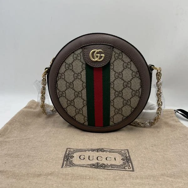 99新 GUCCI/古驰 范大范闲置op圆饼斜挎包/7613 3955