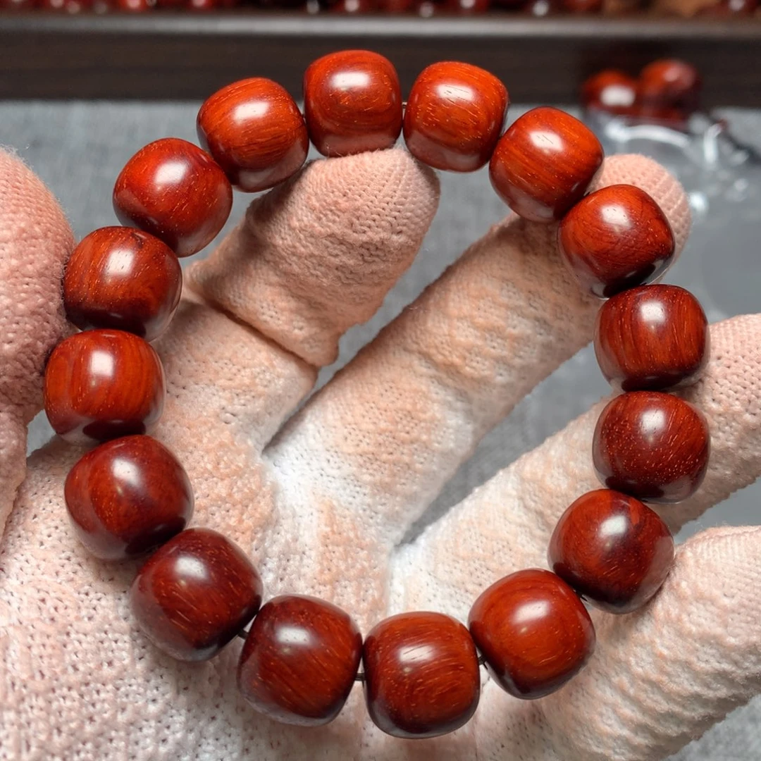 手串/手链小叶紫檀1314*16克 鸡血红无胶无蜡原汁原味