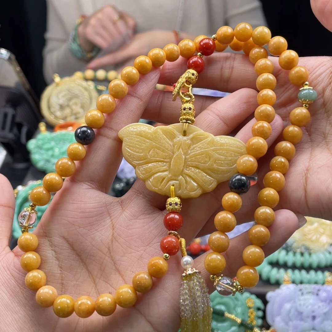 翡翠颈饰未镶嵌代编织