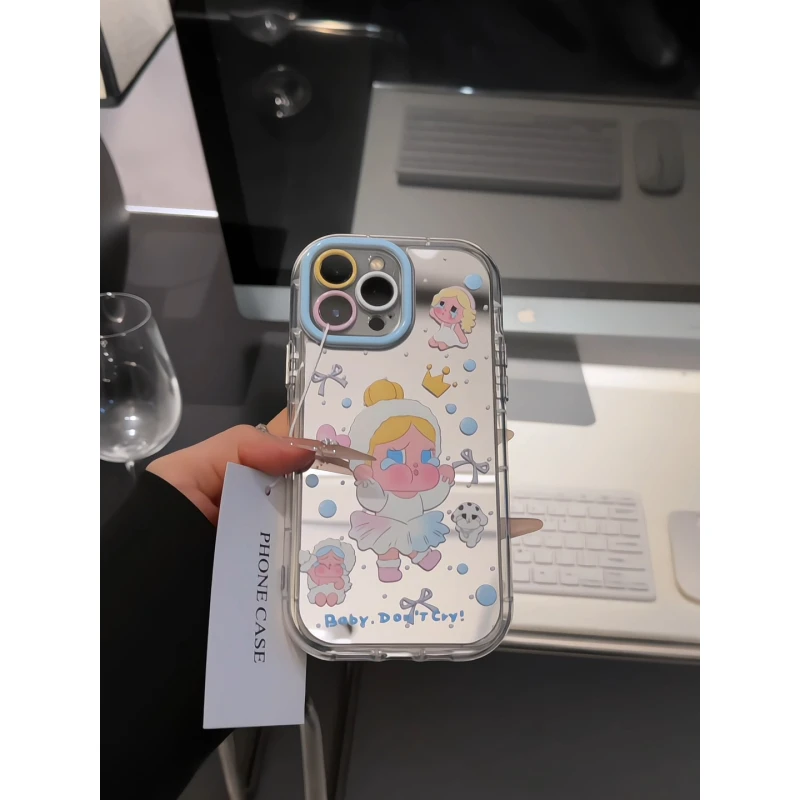 芭蕾裙哭娃适用苹果17pro手机壳16pm镜面oppo华为p80奶油oppo小米