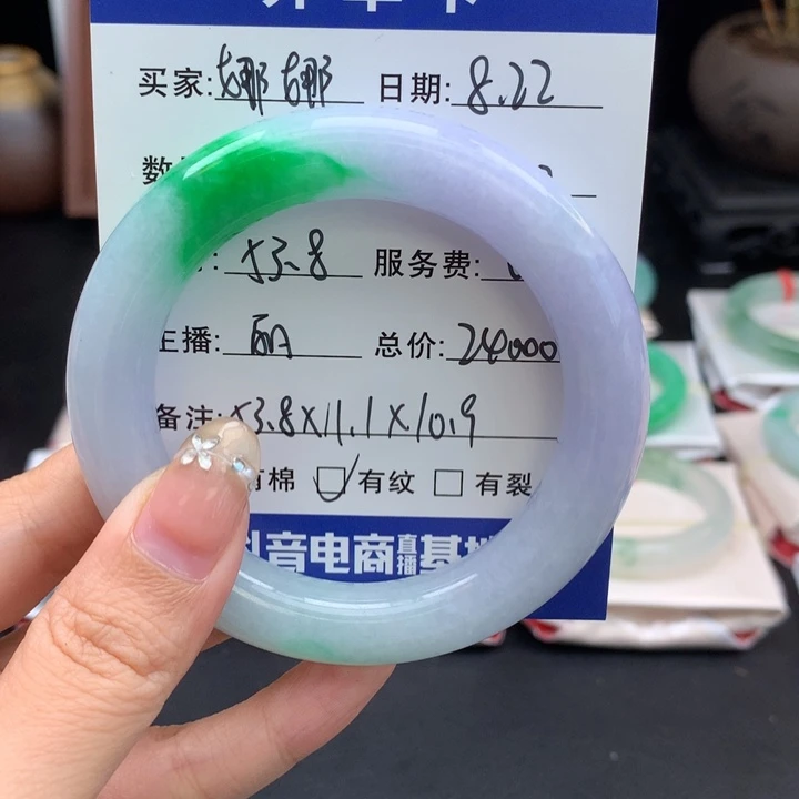 娜***娜未镶嵌手镯翡翠春彩胖圆