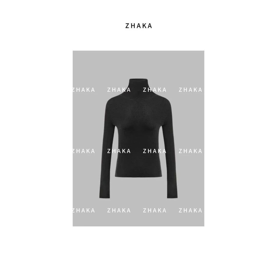 ZHAKA/细织羊毛套头高领针织长袖毛衣zk450