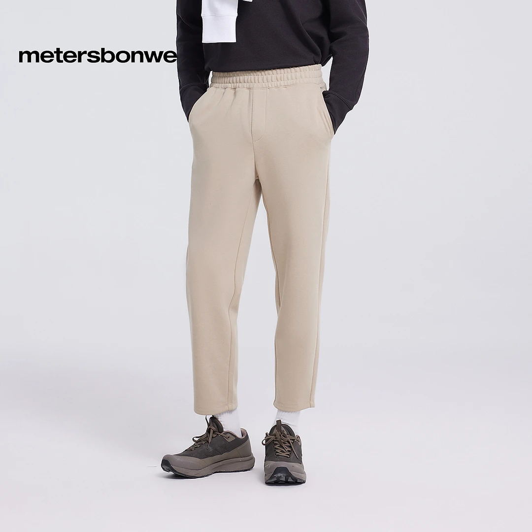 美特斯邦威休闲裤男2025春季潮流户外简约百搭舒适针织长裤750482