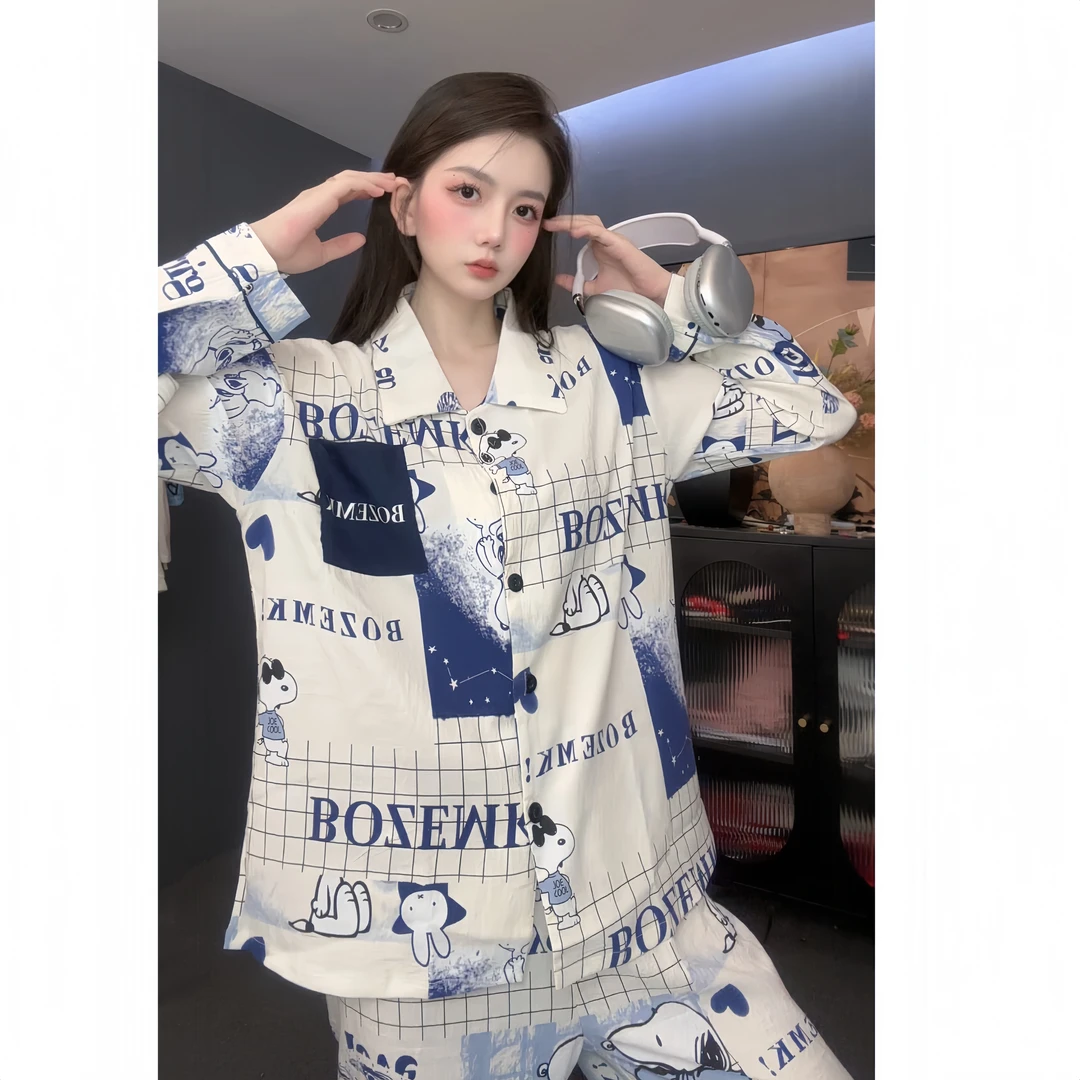 【史努彼】小众设计开衫长袖家居服秋冬学生可外穿宽松女士睡衣