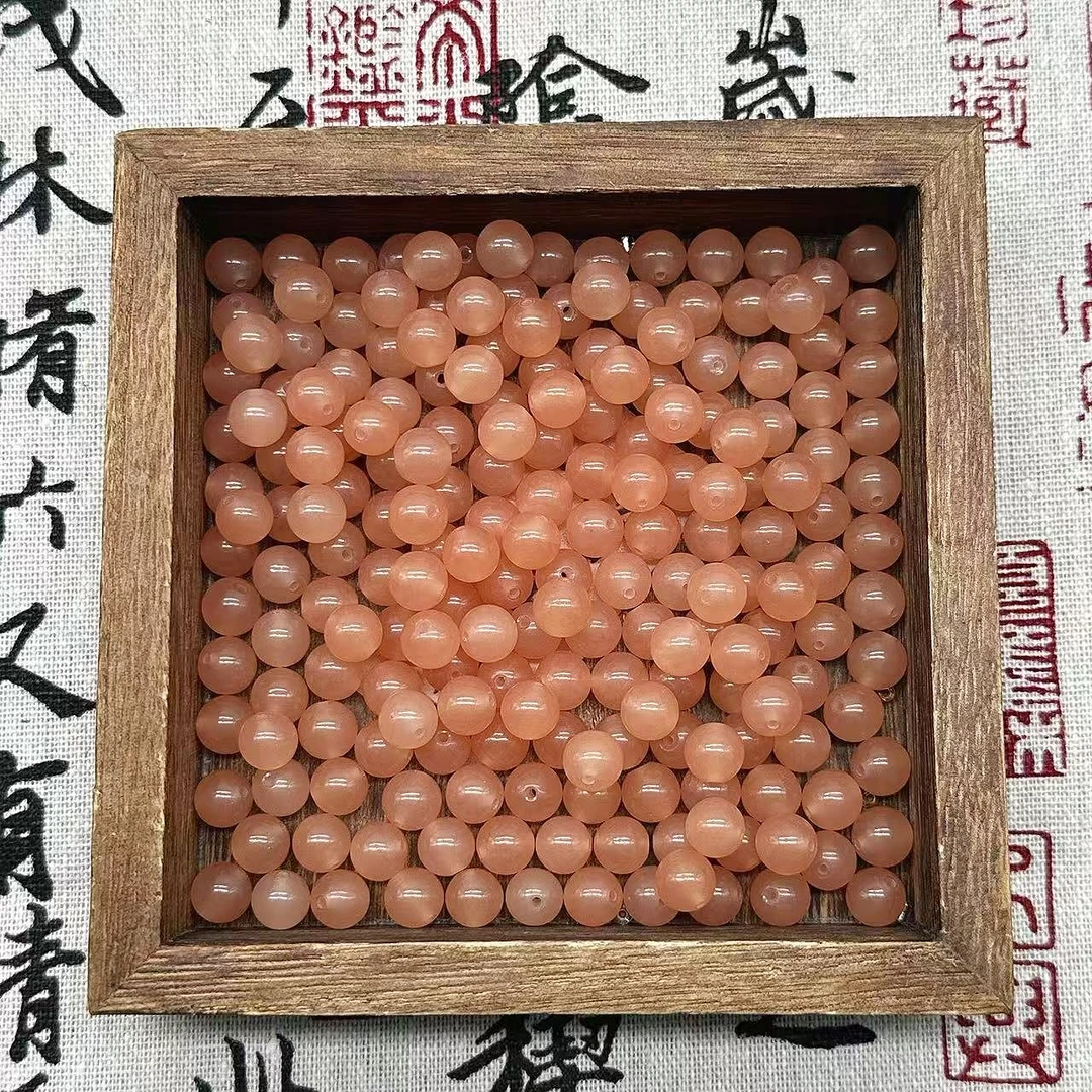 【藕粉8/10mm】石英质玉  手工diy串珠散珠多样性发一