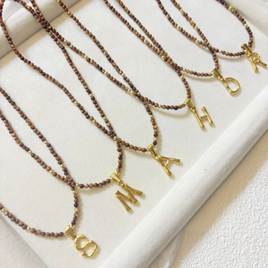 铜合金项链 D、A、K、R、M、X、L、S、P、F、H、Z、T、E、N、Y字母项链