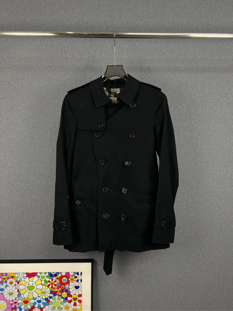 99新 BURBERRY/博柏利 肯辛顿双排扣大衣 风衣 46码 99新 A11769