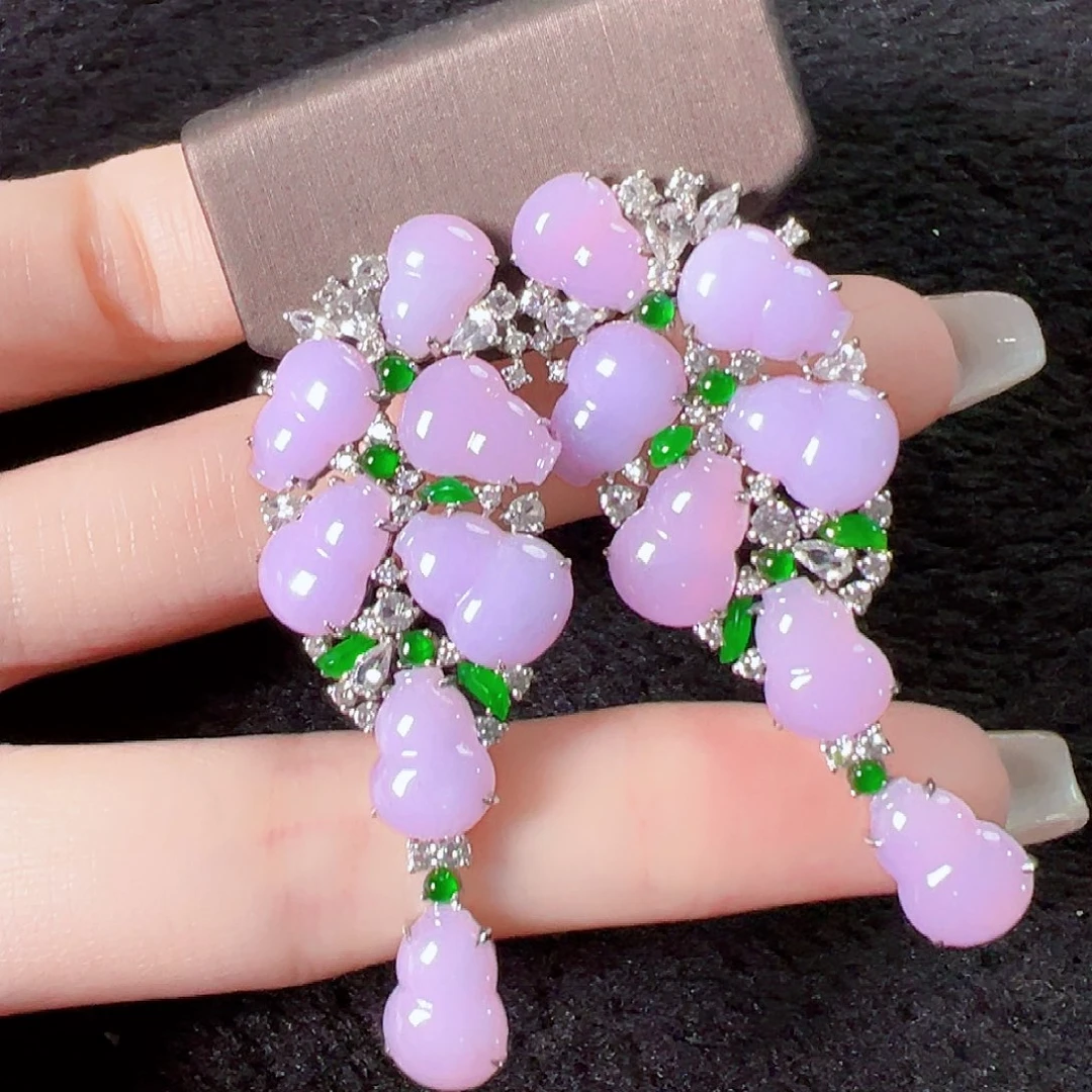 翡翠18K金镶嵌耳饰签收后24小时鉴赏期，过时不退