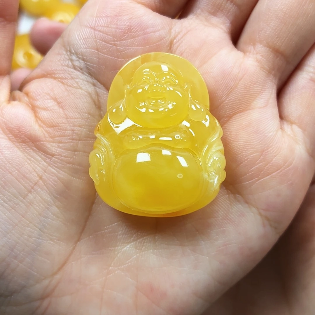 蜜蜡未镶嵌颈饰焦皮妖花佛公
