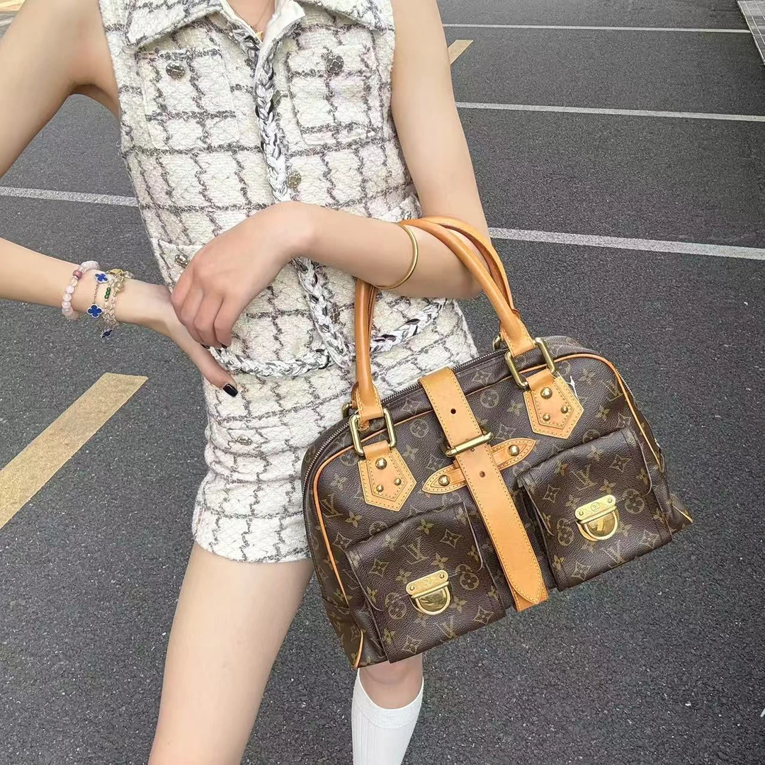 95新 LouisVuitton/路易威登 老花曼哈顿手提单肩包