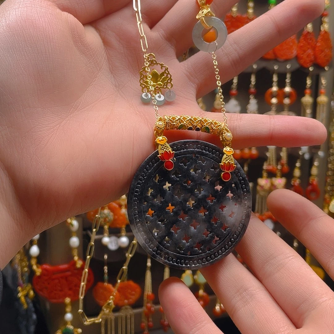 翡翠耳饰合金翡翠