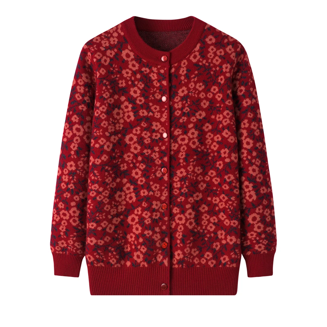 加厚圆领中老年妈妈装