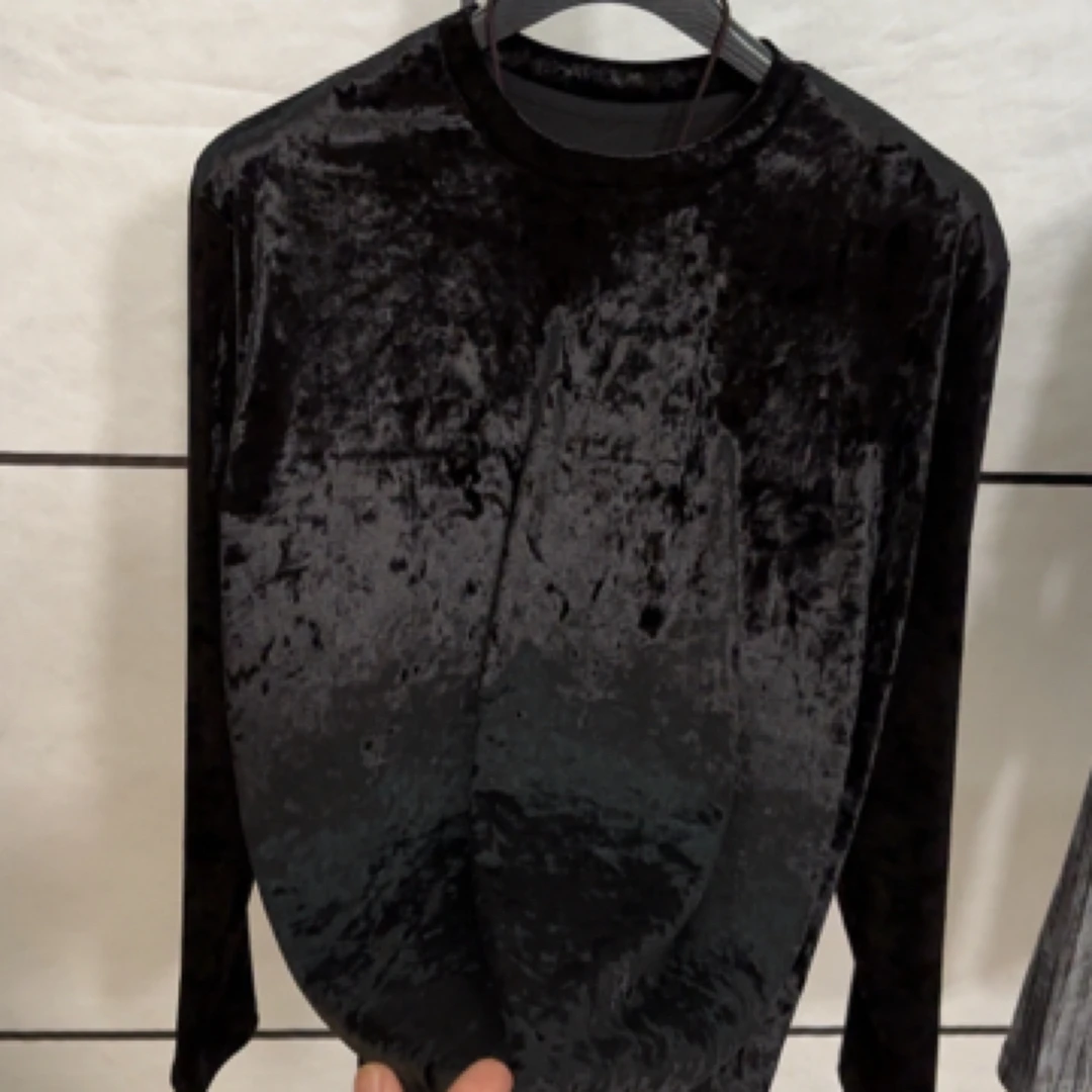 2503秋季新款男士圆领T恤新中式男款休闲圆领长袖奥绒上衣潮牌