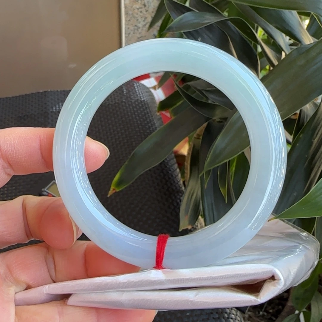 翡翠未镶嵌手镯54.5圆条手镯