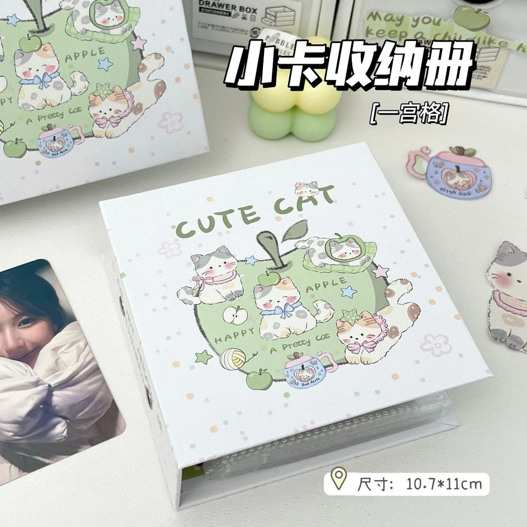 青苹果小猫一宫格卡册可爱小清新迷你便携高颜值3寸照片收纳相册