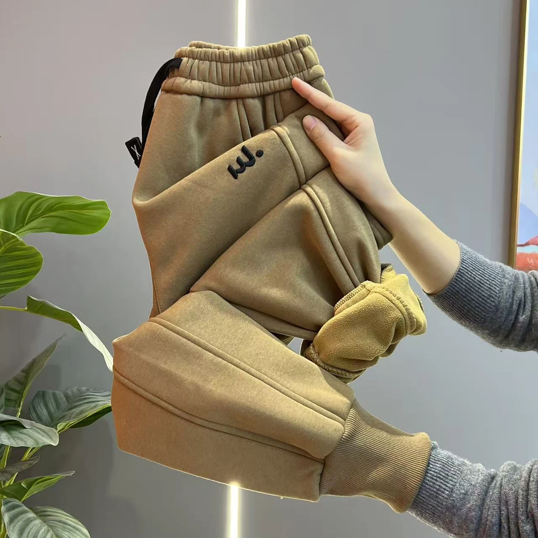 秋冬哈伦裤时尚百搭休闲裤女士小个子外穿加绒加厚宽松保暖裤子