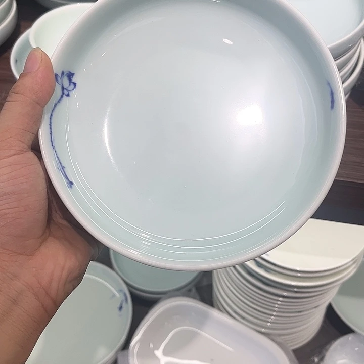7寸影青莲趣泡菜碗