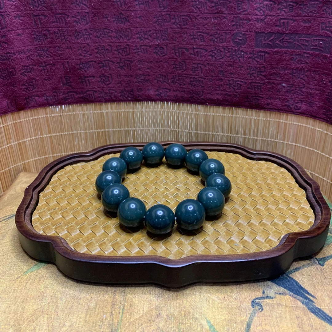 W和田玉圆珠手串（卡18）0527