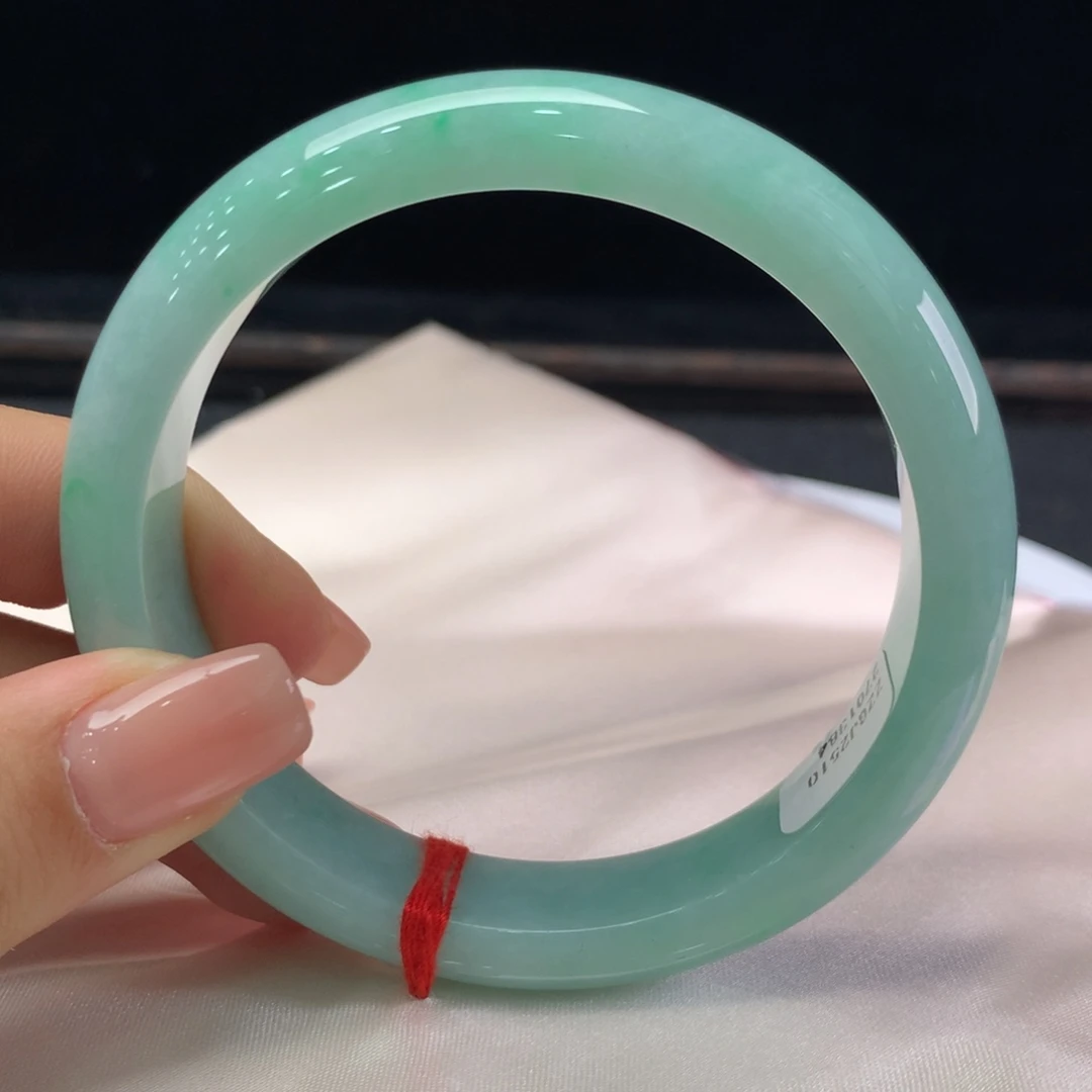 翡翠未镶嵌手镯缅甸A货翡翠 满绿57 58