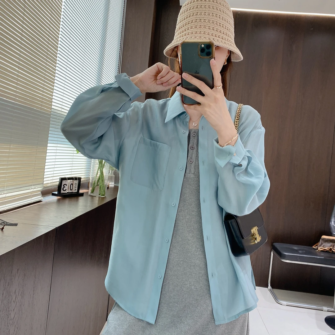 IMFLY金小金自制女装 莱赛尔衬衫DYW8661早春薄款休闲宽松衬衣