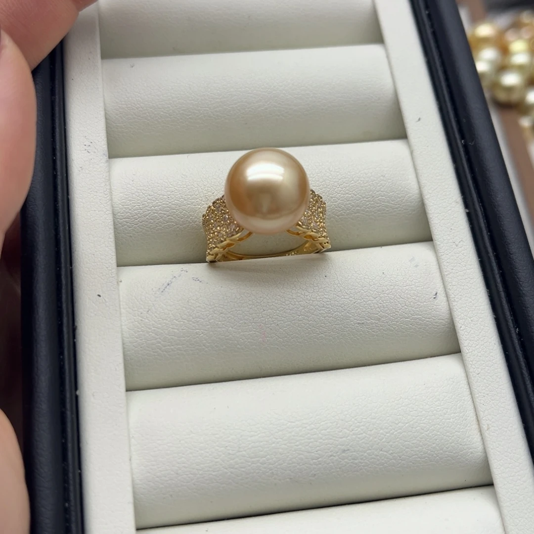 海水珍珠戒指银S925镶嵌