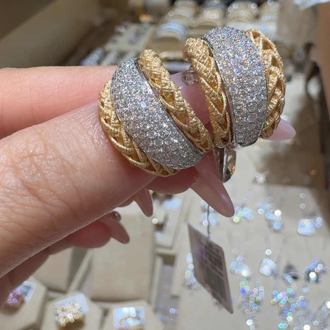 钻石耳饰18K金镶嵌