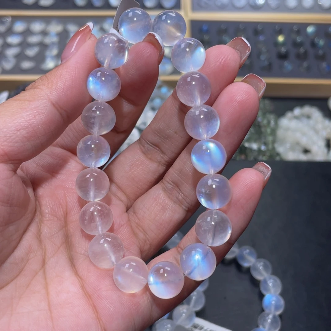 手链未镶嵌拉长石万****9蓝月光手链11mm