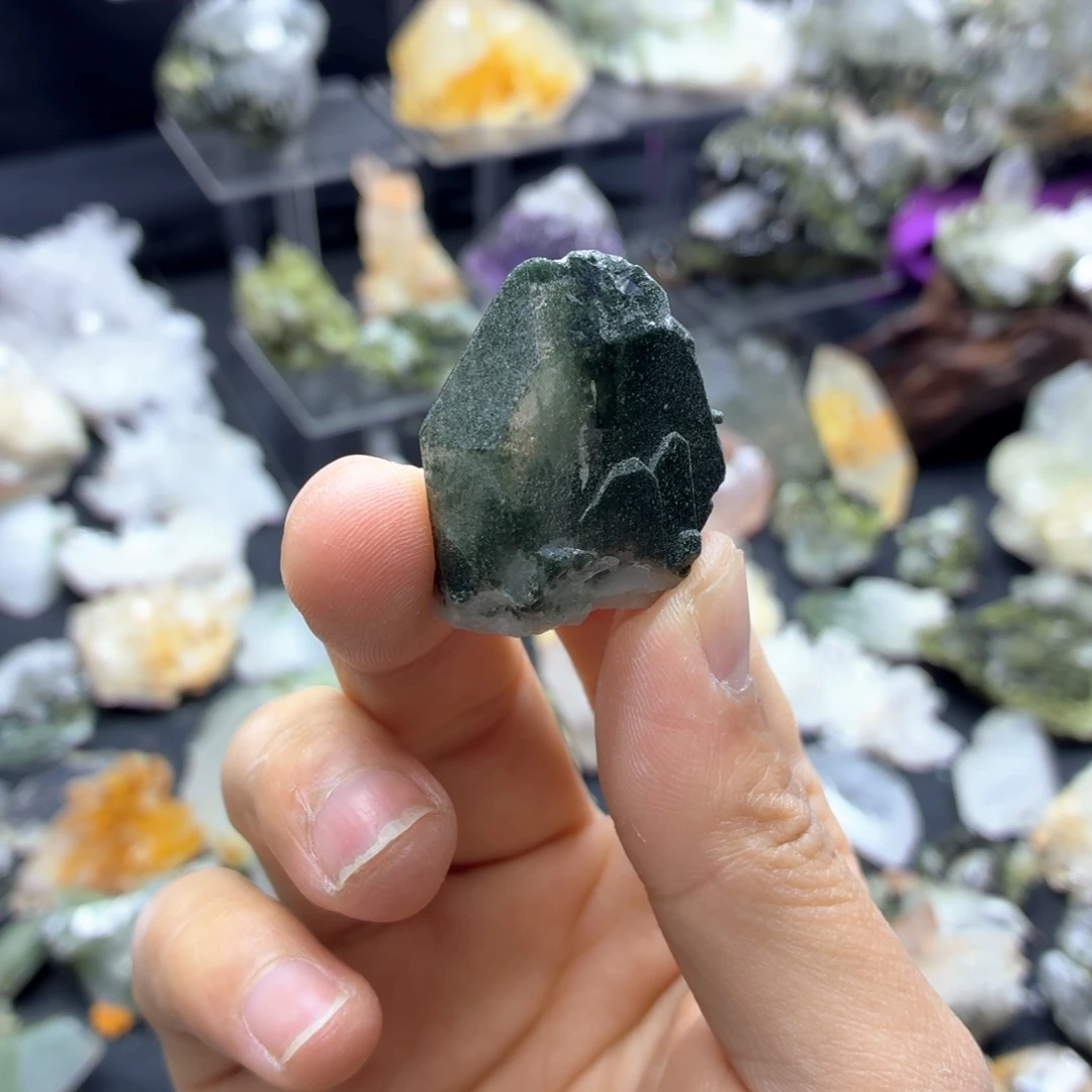 石材超透扁片绿幽