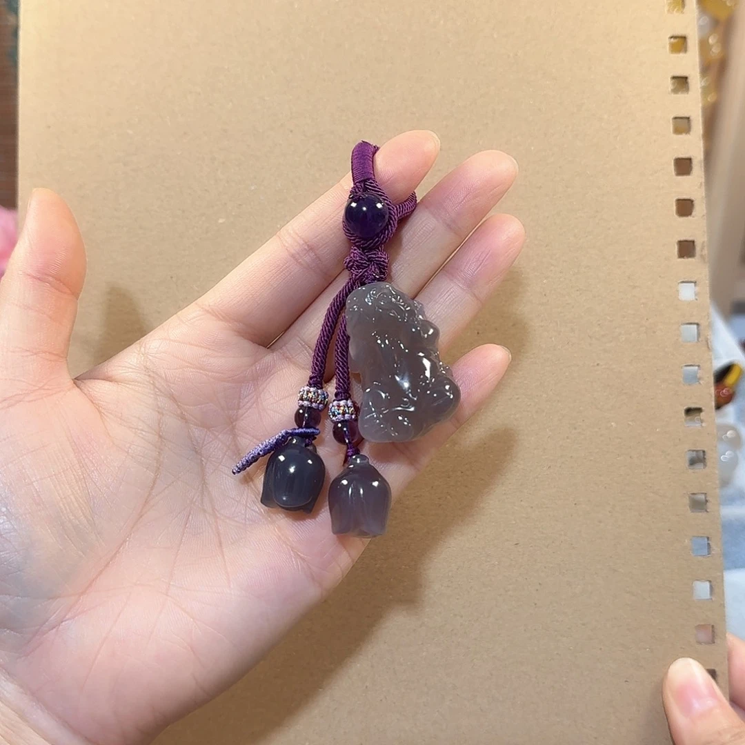 玛瑙/玉髓钥匙挂件未镶嵌