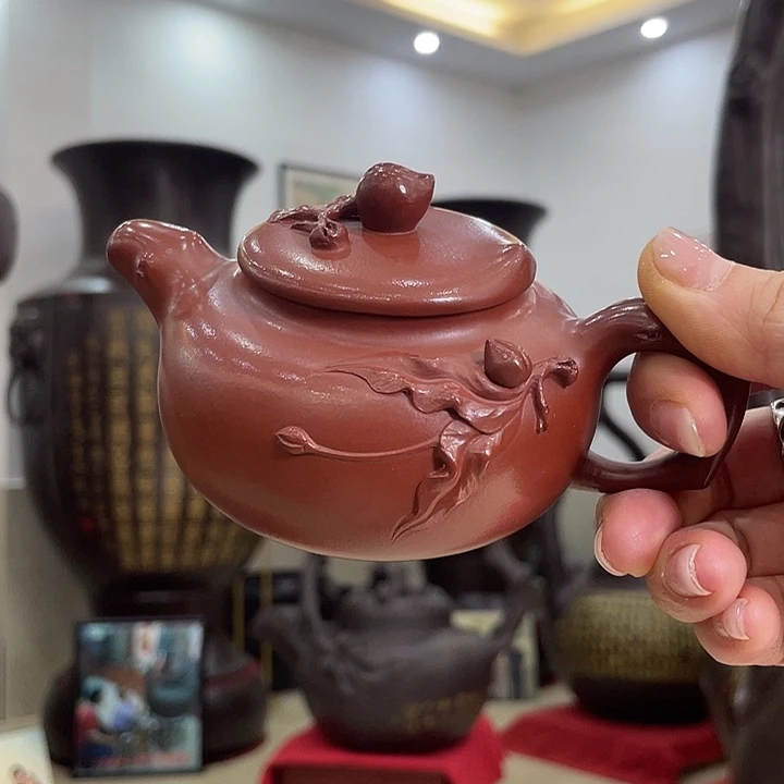 紫砂茶壶助理工艺师朱泥寿桃