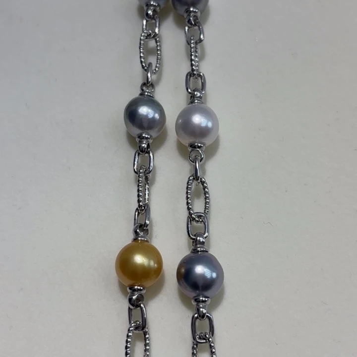 颈饰银S925镶嵌海水珍珠