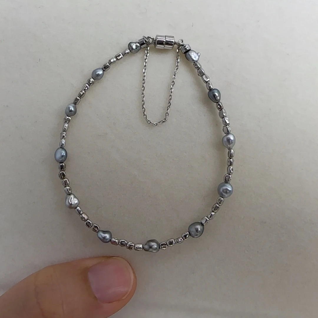 海水珍珠手链银S925镶嵌