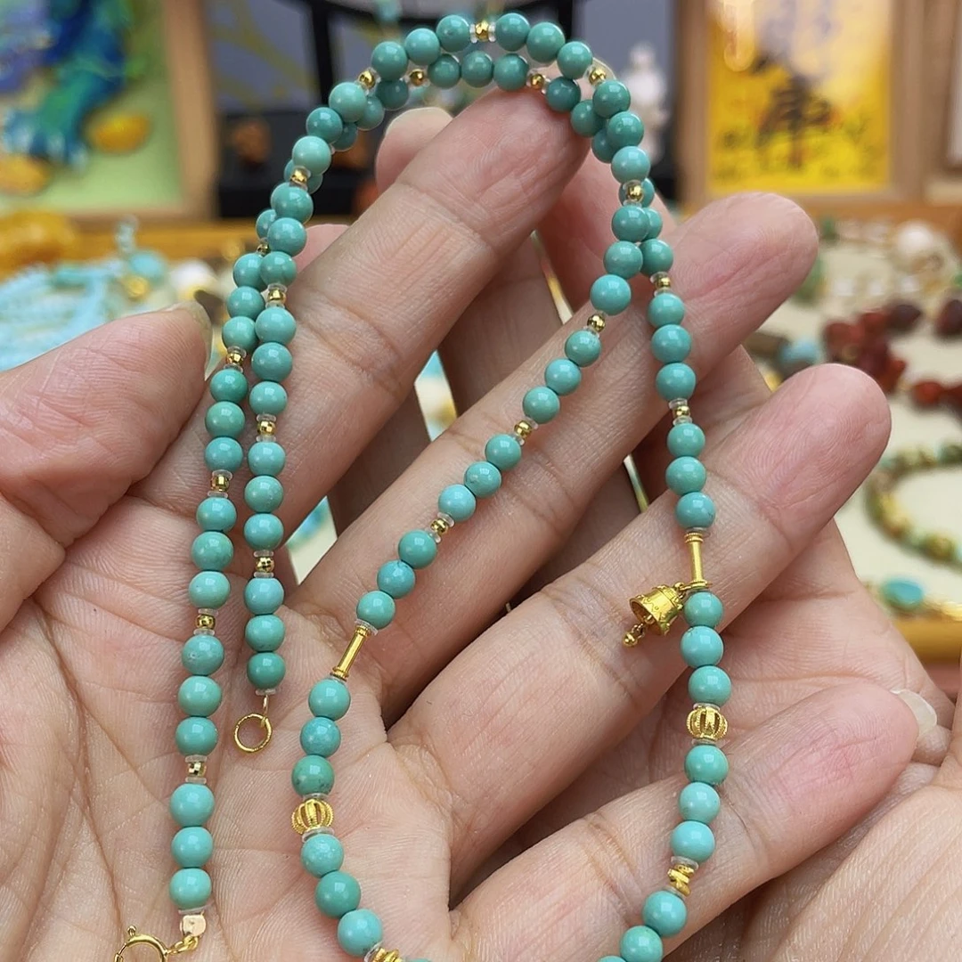 绿松石18K金镶嵌项链