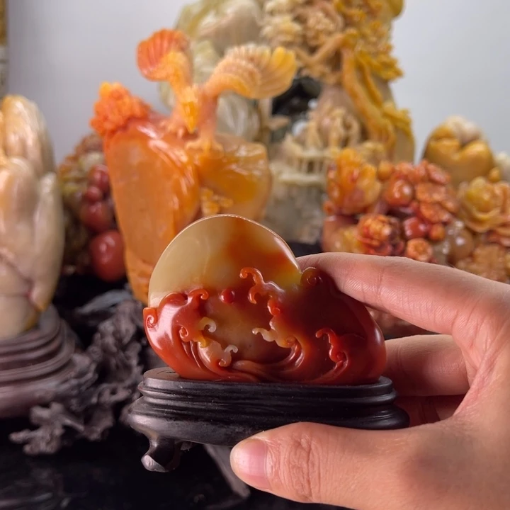 寿山石旭日东升摆件
