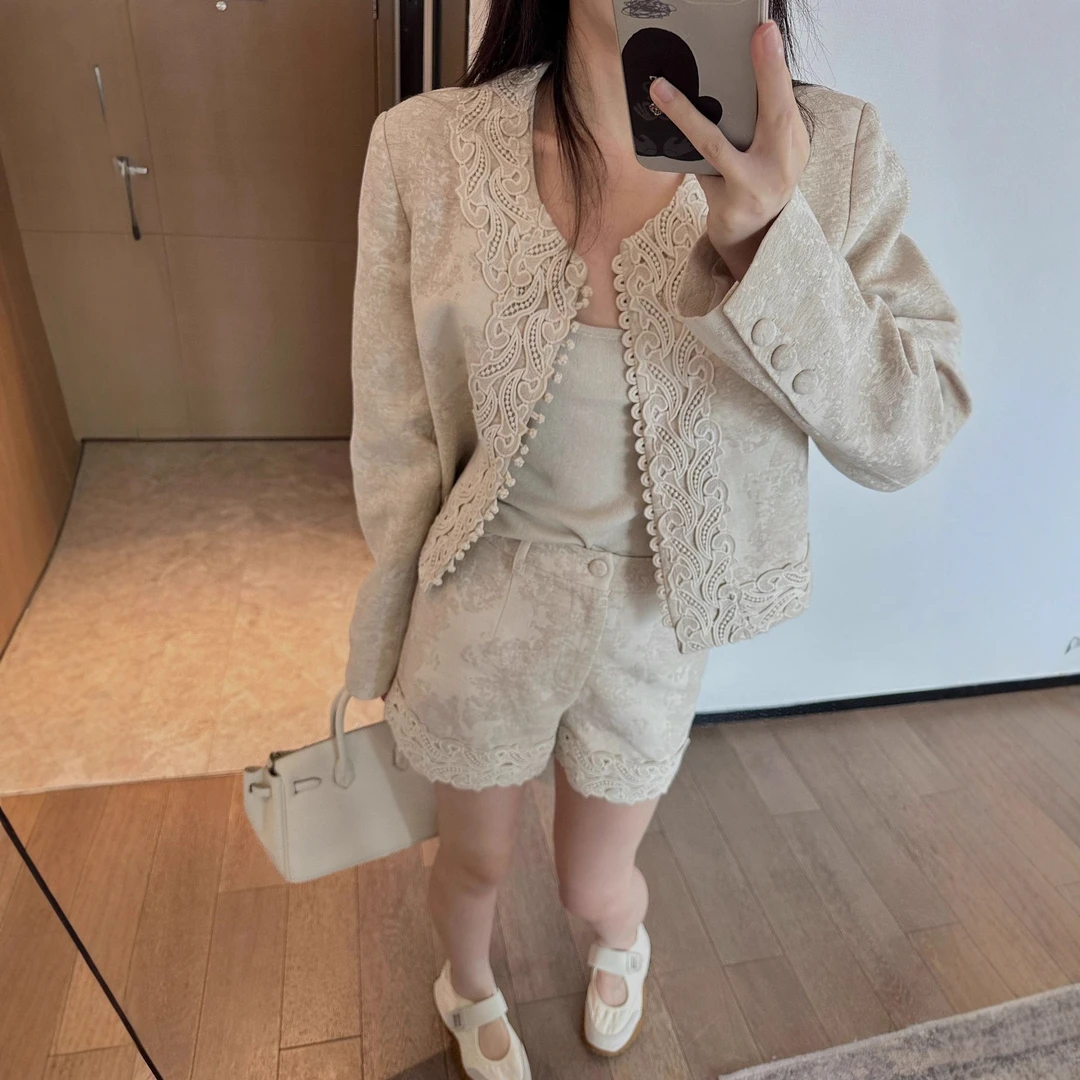 法式高级感重工可外穿立体精美绣花蕾丝外套＋清冷系禅意衣服女