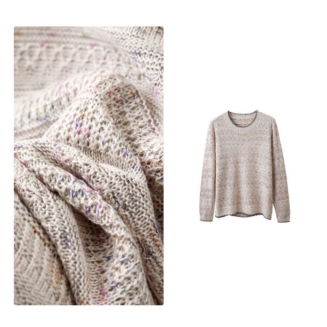 B 门店3&29！星空纱！三合一混纺/岛精机织圆领休闲针织衫上衣T4473